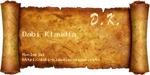 Dabi Klaudia névjegykártya